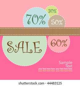 vector cute promotion  poster design for valentine's discount