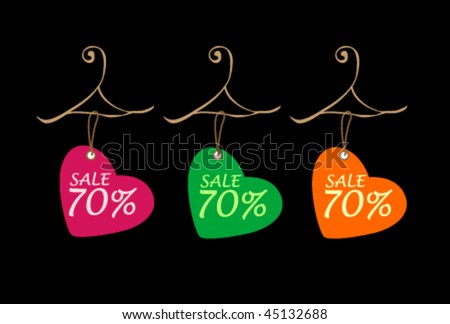 vector cute promotion tags design for valentine's discount