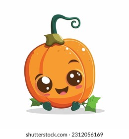 vector cute pumpkin cartoon style