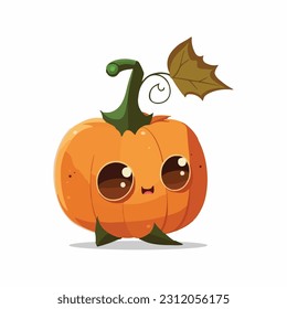 vector cute pumpkin cartoon style