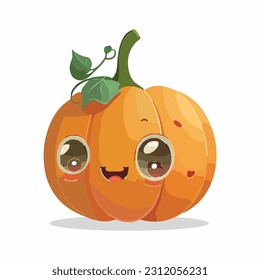 vector cute pumpkin cartoon style