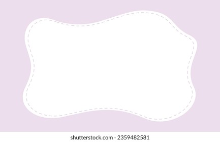 Vector cute purple doodle frame banner template background.