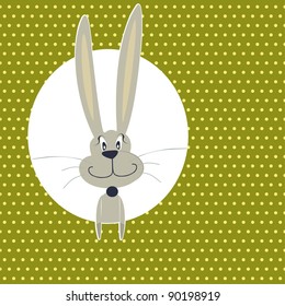 Vector cute rabbit for Baby girl arrival card
