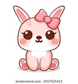 Vector cute rabbit cartoon character illustration design