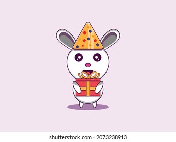 Vector Cute rabbit character cartoon illustration