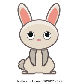 Vector cute rabbit colorful contoured isolated