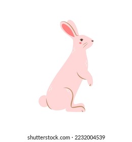 Vector cute rabbit. Flat illustration.