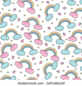 Vector Cute Rainbow Clouds Cute Clouds Stock Vector (Royalty Free ...