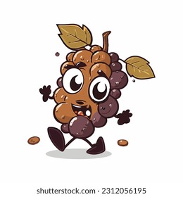 vector cute raisin cartoon style