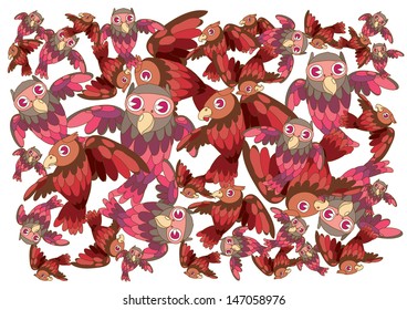 vector cute random owl pattern background wallpaper