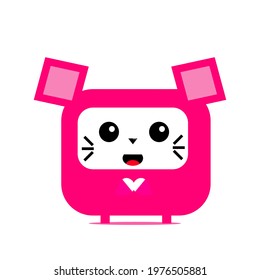Vector cute Rat logo for kids. Logo for toy shop