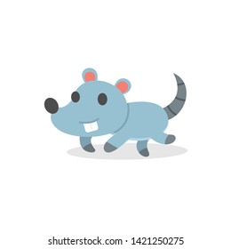 vector cute rat,animals illustration.icon cartoon for kids-vector