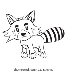 Vector of cute red panda in black and white. EPS10