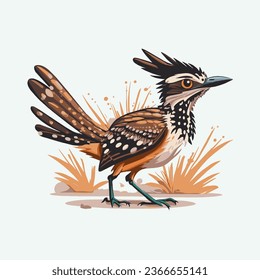 vector cute roadrunner bird cartoon style