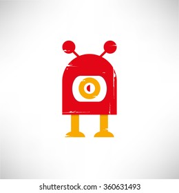 vector cute robot icon