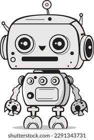 Vector cute robot icon illustration. techology robot icon concept isolated . flat cartoon style