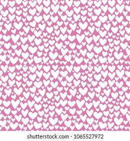 Vector cute romantic cartoon hand drawing hearts seamless pattern background