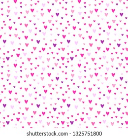 Vector cute romantic cartoon hearts seamless pattern background