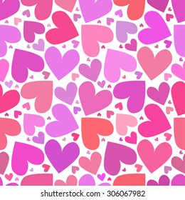 Vector cute romantic colorful hearts seamless pattern background template