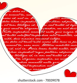 Vector cute romantic Valentine's Day background with heart shaped place for your text