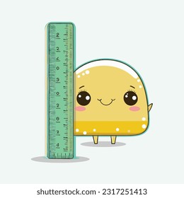 vector cute ruler cartoon style