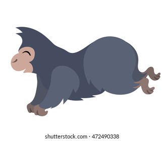 Vector cute running Gorilla for children alphabet illustration