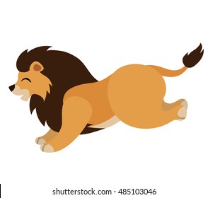 Vector cute running lion for children alphabet illustration