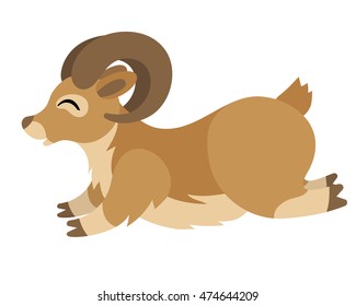 Vector cute running urial for children alphabet illustration