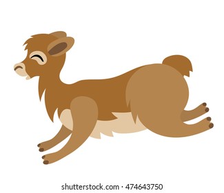 Vector cute running vicuna for children alphabet illustration