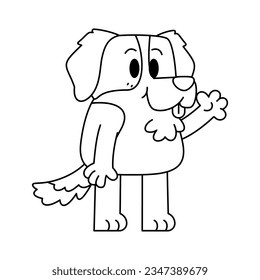 vector cute saint bernard cartoon illustration isolated