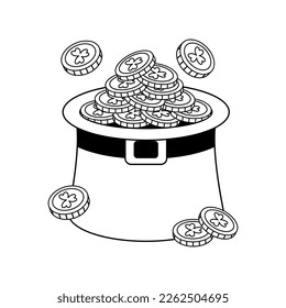 Vector Cute Saint Irish Hat Cartoon Isolated