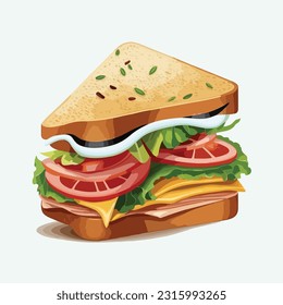 vector cute sandwiches cartoon style