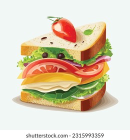 vector cute sandwiches cartoon style