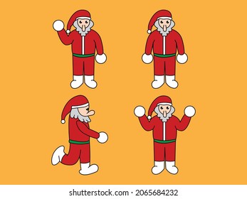 Vector Cute Santa Claus Cartoon Illustration