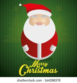 Vector Cute Santa Claus Isolated With Green Background