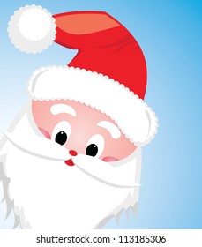 vector cute Santa Claus on blue background