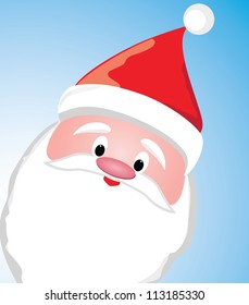 vector cute Santa Claus on blue background