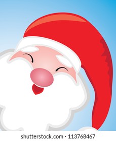 vector cute Santa Claus on blue background