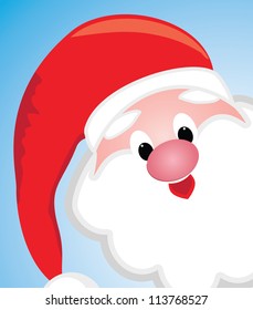 vector cute Santa Claus on blue background
