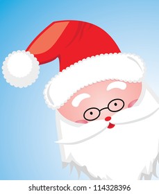 vector cute Santa Claus on blue background