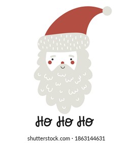 vector cute santa holiday invitation, christmas winter card, background 