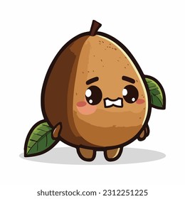 Vektorsüßer Sapodilla-Cartoon-Stil