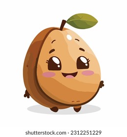 vector cute sapodilla cartoon style