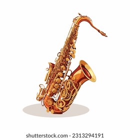 vector cute saxophone cartoon style