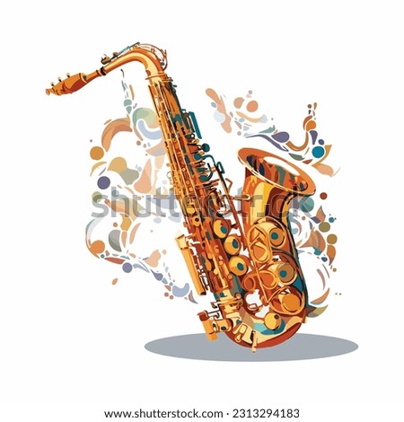 vector cute saxophone cartoon style