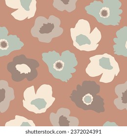 Vector cute Scandinavian design flower illustration seamless repeat pattern floral digital artwork