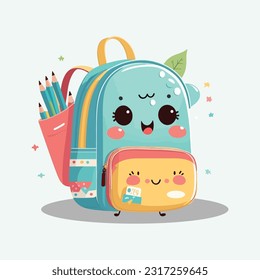 vector cute school bag cartoon style