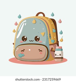 vector cute school bag cartoon style