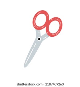 Vector cute school scissors. Back to school.