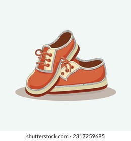 vector cute school shoes cartoon style